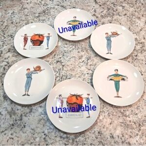 Vintage Cider House Plates French Chef Hors D'oeuvres Sandwich Salad 8"